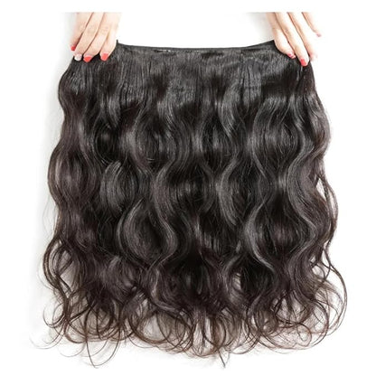 Body Wave Bundles Human Hair 30 30 30 Inch Human Hair Bundles Silky Soft Natural Black Color Double Weft Brazilian Raw Remy Hair Extensions Quick Weave For Women
