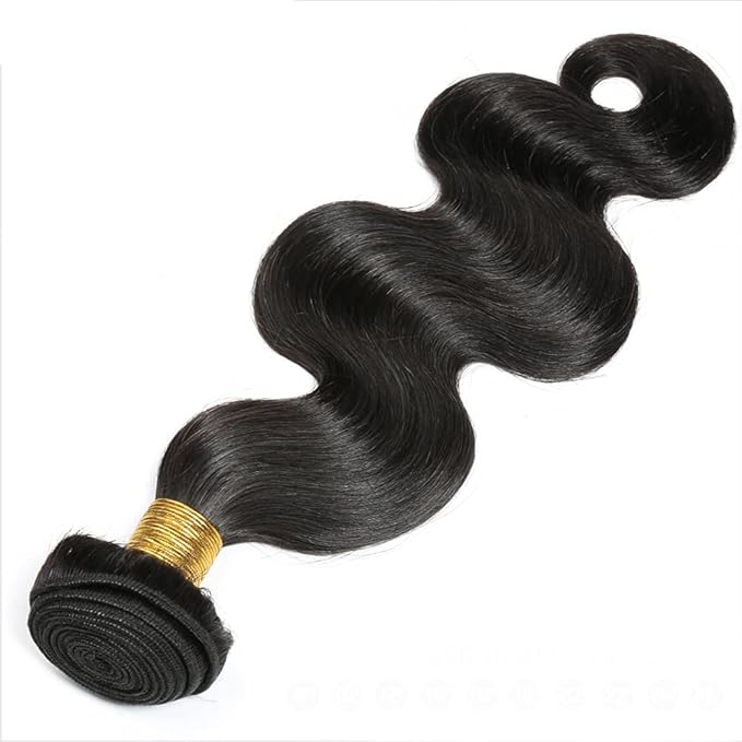 Natural Color Bundles Human Hair Color #1B Bundles Natural Black Body Wave Bundles Peruvian Grade 8A Virgin Hair 1 Bundle 16 Inch Natural Black Bundles Human Hair #1B Body Wave Bundles