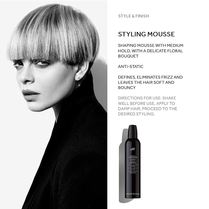 pH PURE HAIR Styling Mousse - Frizz Control Shaping Mousse with Medium Hold, Lightweight Formula for Defined Styles & Volume, 10.1 Oz