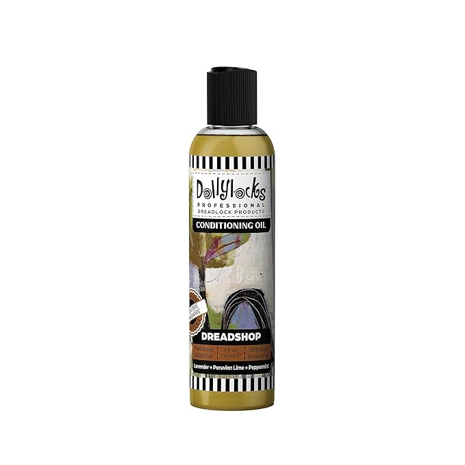 Dollylocks Conditioning Oil - Plant-Based & Residue-Free Moisturizing Scalp & Dreadlock Oil, pH Balanced, Vegan (Dreadshop Scent, 4oz)