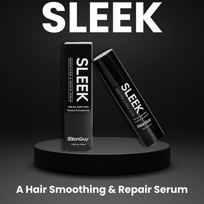 THESALONGUY SLEEK Hair Serum for Frizzy and Damaged Hair - Blend with Jojoba, Argan, Avocado & Marula Oil - UV, Color & Heat Protectant Serum - Nourishes & Repair - Ideal for Men & Women