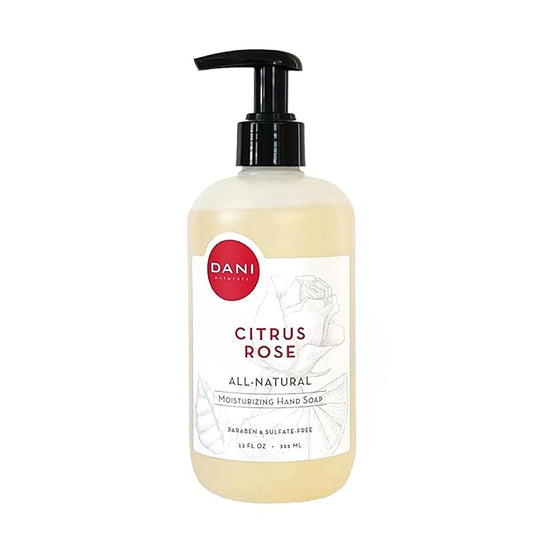 Naturals Moisturizing Hand Soap – Citrus Rose Scent, Hydrating, Sulfate-Free & Paraben-Free, 12 Oz Bottle with Pump, Gentle Cleansing for Dry Skin