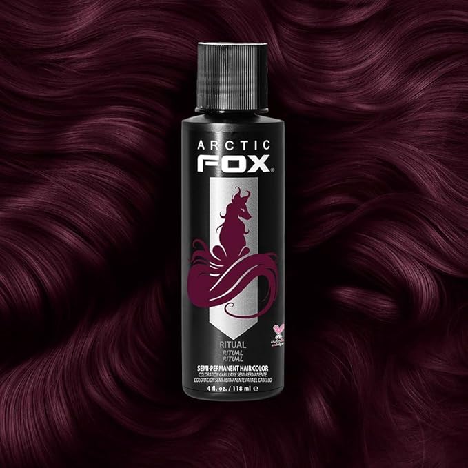 Arctic Fox Semi-Permanent Hair Dye, Vegan & Cruelty-Free, Ammonia-Free, Conditioning, Long Lasting, Vibrant Burgundy Red, For All Hair Types, Ritual, 4 Fl Oz (Pack of 2)