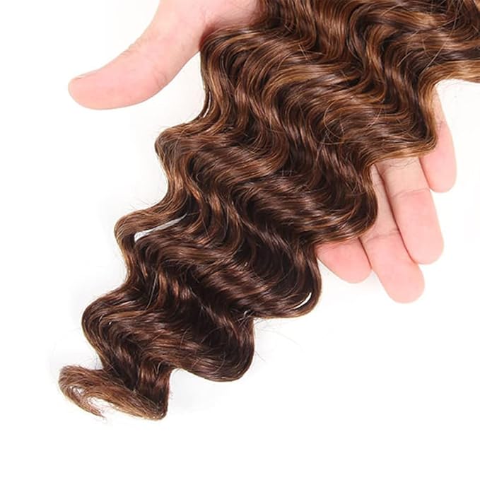 Brown Bundles Highlight Deep Wave Bundles 20 22 24 Inch P430 Human Hair Two Tone Chocolate Mixed with Dark Brown Bundle Soft and Silky for Women