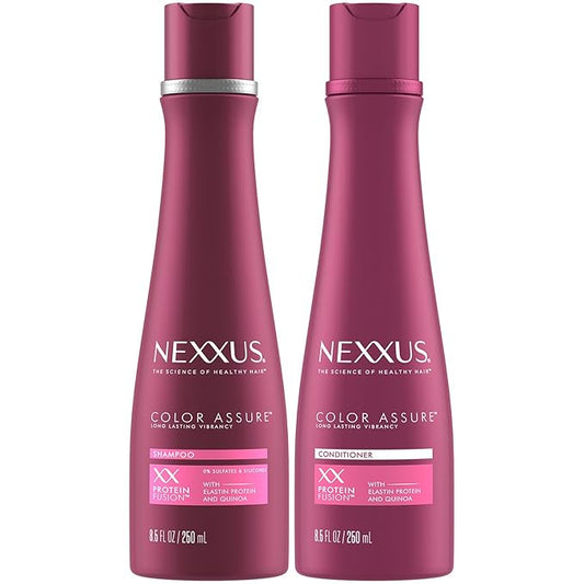 Nexxus Shampoo & Conditioner, Color Assure – Hair Products for Color-Treated Hair, Enhance Vibrancy up to 40 Washes, 8.5 Oz Ea