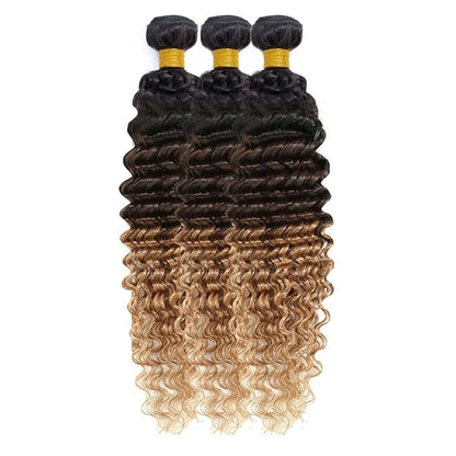 30 32 34 Inch Ombre Human Hair Bundles T1b427 Deep Wave Bundles Peruvian Virgin Soft And Silky Remy Hair Extensions 24 26 28 Inch Double Weft Hair Weave
