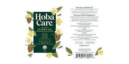 HobaCare Bulk Organic Jojoba Oil - Natural 100% Pure Hexane Free Unrefined Carrier Oil for Skincare, Beard, Hair, Face, Scalp Massage, Bath, Facial - Long Shelf Life (64 oz Half Gallon)