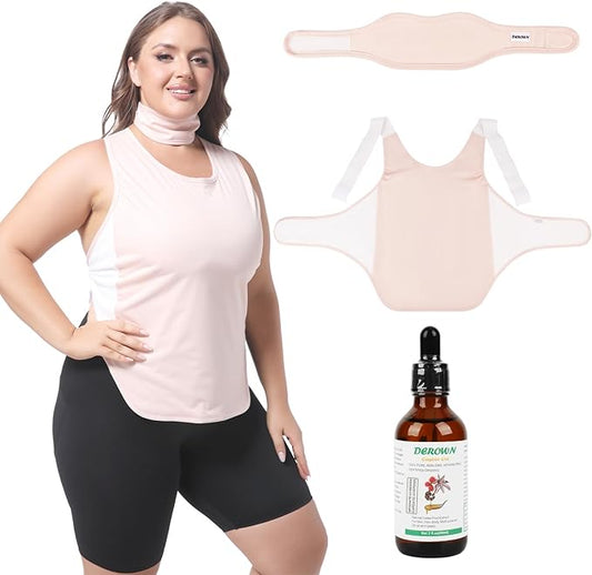 DEROWN Castor Oil Vest Packs Wrap, 2Oz Organic Castor Oil Cold Pressed Glass Bottle, Soft Organic Cotton Flannel & Waterproof PUL, Reusable