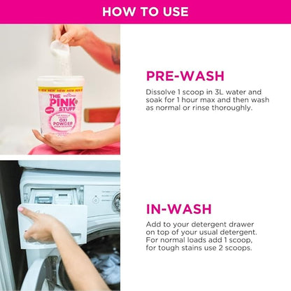 Stardrops The Pink Stuff Miracle Laundry Stain Remover Kit – Oxi Powder for Whites & Colors, Stain Remover Spray – Tough on Stains, Gentle on Fabrics (3-Pack)