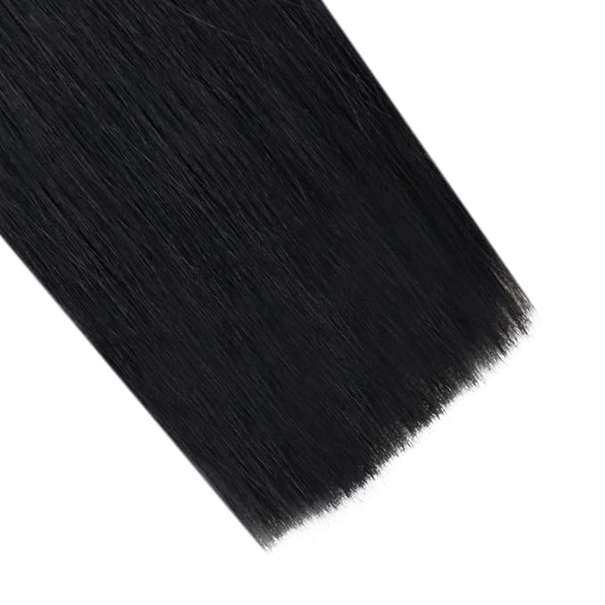 RUNATURE I Tip Hair Extensions Human Hair, Silky Long Hair Extensions I Tip Natural Looking Straight Remy Hair for Women 18inch 50G 60s #1 Jet Black