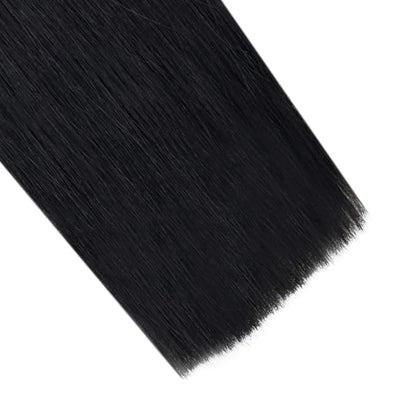 RUNATURE I Tip Hair Extensions Human Hair, Silky Long Hair Extensions I Tip Natural Looking Straight Remy Hair for Women 18inch 50G 60s #1 Jet Black