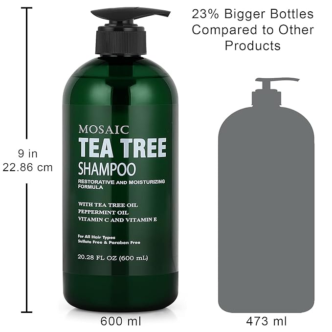 Tea Tree Shampoo and Conditioner Set for Hair Growth, Thinning Hair Loss Treatments Women & Men, Thickening Products, Paraben & Sulfate Free 20.2 FL Oz Each.