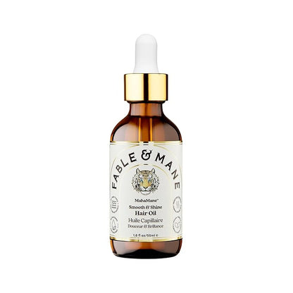 Fable and Mane MahaMane Smooth & Shine Hair Serum - Protective Oil Treatment for Dry, Damaged Hair. 1.8FL oz