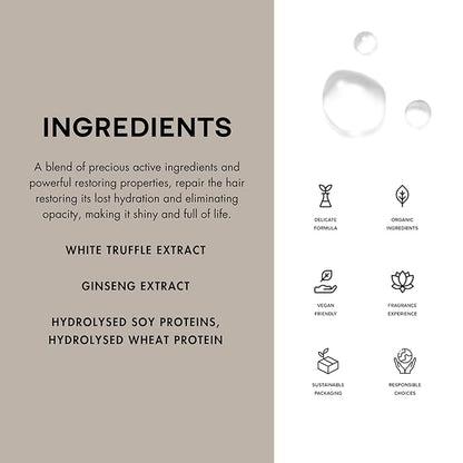 PREVIA Hydrating Leave-in Conditioner Spray with White Truffle Extract - Reconstructive Biphasic Detangling Treatment for Damaged, Dry, and Brittle Hair - Tames Frizz & Controls Static 3.3 Floz