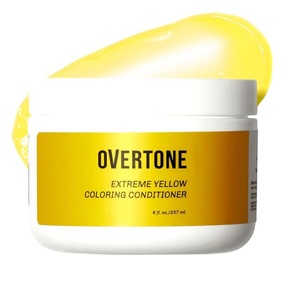oVertone Color Depositing Semi-Permanent Hair Dye Conditioner - 8 oz For Natural & Color-Treated Hair, Moisturizing Shea Butter & Coconut Oil - Vegan & Cruelty-Free, Extreme Yellow