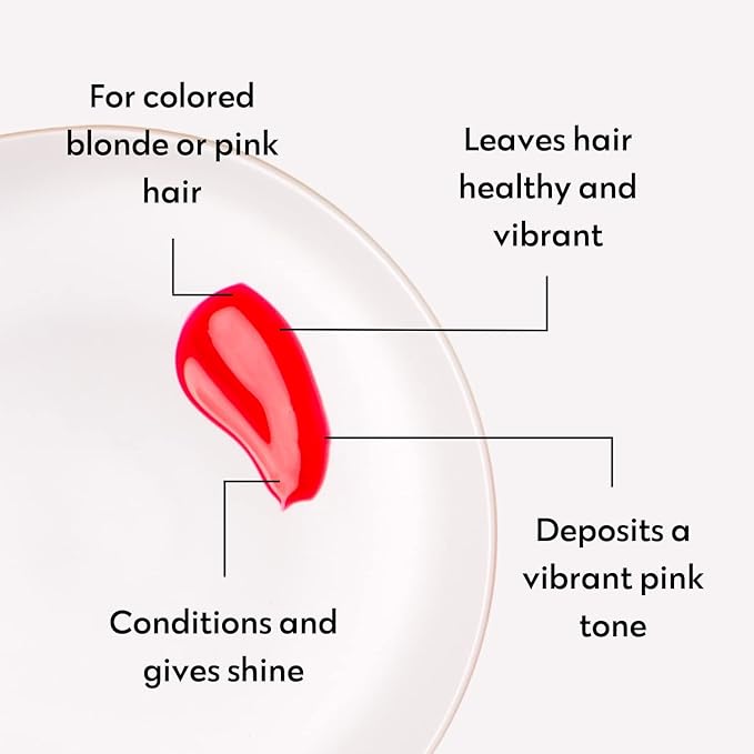 FOUR REASONS Hair Color Shampoo (8 Colors) - Sulfate Free Pink Hair Toner - Color Depositing Shampoo for Color Treated Hair, Vegan, 8.45 Fl Oz (Rose/Pink)