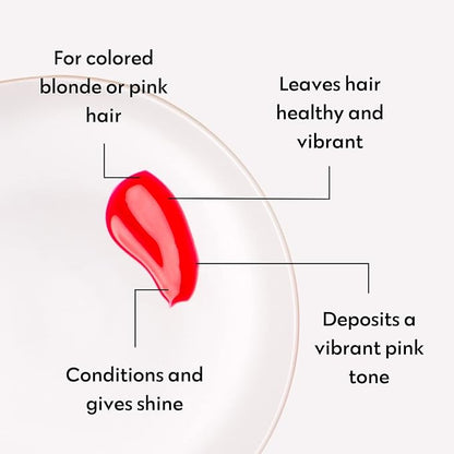 FOUR REASONS Hair Color Shampoo (8 Colors) - Sulfate Free Pink Hair Toner - Color Depositing Shampoo for Color Treated Hair, Vegan, 8.45 Fl Oz (Rose/Pink)