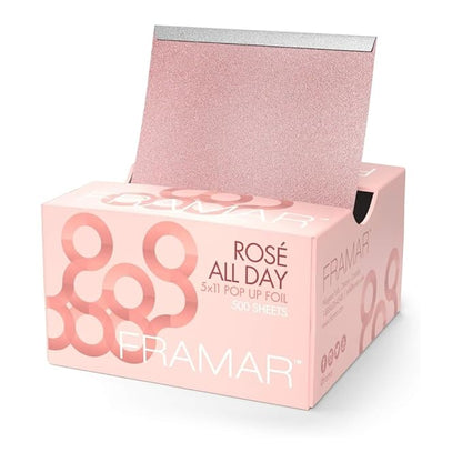 Framar Rosé Hair Foils For Highlighting - Pop Up Hair Foil, Highlight Foils For Hair, Aluminum Foil Sheets, Salon Foils For Hair Stylist, Hair Dye Supplies, Non Slip 500 Pop Up Foil Sheets