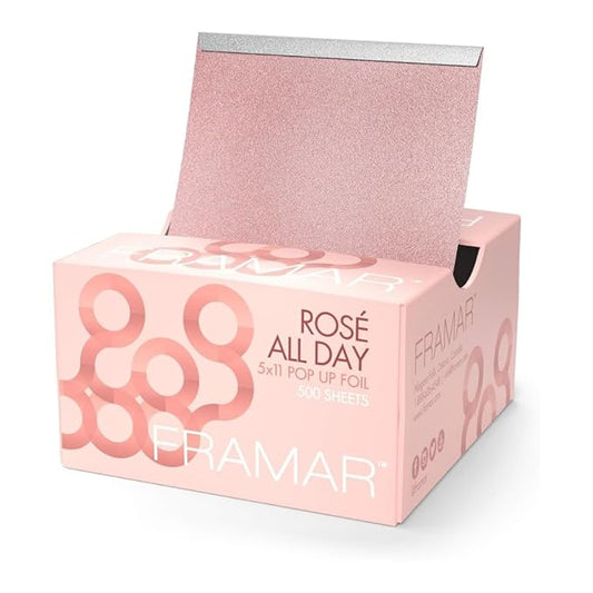 Framar Rosé Hair Foils For Highlighting - Pop Up Hair Foil, Highlight Foils For Hair, Aluminum Foil Sheets, Salon Foils For Hair Stylist, Hair Dye Supplies, Non Slip 500 Pop Up Foil Sheets