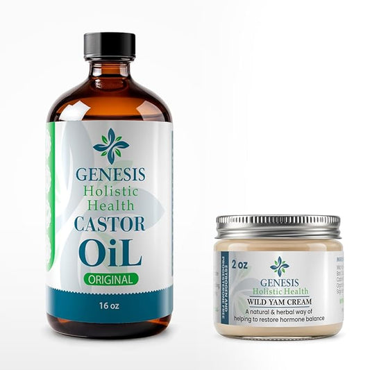 Organic Castor Oil 16 oz + Wild Yam Root Cream 2 oz