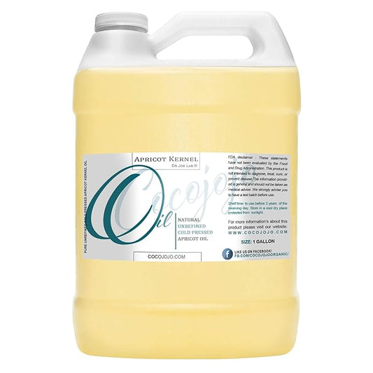 Dr Joe Lab Apricot Kernel Oil - Cold Pressed Unrefined Raw with Scent Pure Natural Moisturizing for Hair and Skin (1 Gallon)