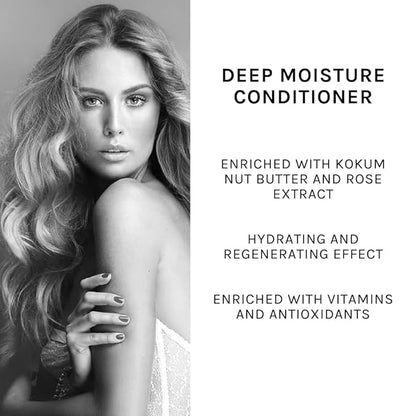 pH PURE HAIR Deep Moisture Conditioner - Intense Hydration for Dry, Damaged Hair - Deep Conditioning Treatment with Kokum Nut Butter & Rose Extract for Frizz-Free, Soft, Smooth Hair - 33.8 Oz