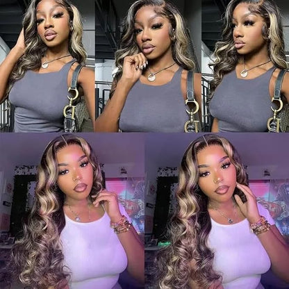 28 30 32 Inch Highlight Bundles Human Hair P1B27 Body Wave Bundles Brazilian Virgin Remy Hair Extensions Double Weft Real Highlight Blonde Body Wave Bundle Hair Weave