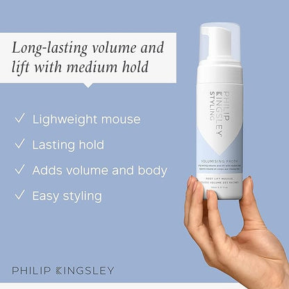 PHILIP KINGSLEY | Volumizing Froth Styling Mousse | Root Lifting Moose | Long-Lasting Volume and Lift with Medium Hold | 11.69oz