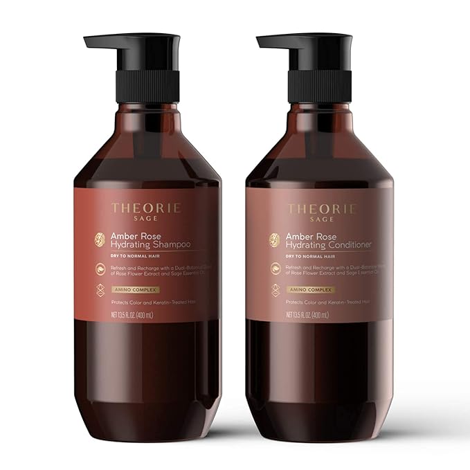 Theorie Amber Rose Hydrating Conditioner- Refresh & Hydrate, Irresistible Scent of Rose, Jasmine & Amber, Suited For All Hair Types-Color & Keratin Treated Hair, 800ML