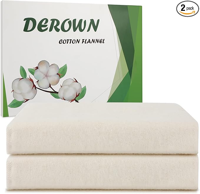 2Pcs Cotton Flannel for Castor Oil Pack, Less Mess Made of Unbleached Organic Cotton Flannel Reusable Soothing Heat Compress for Liver, Abdomen, Joints, Highly Absorbent Soft Feel like Nightgown