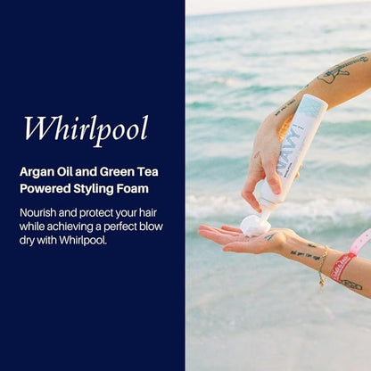 NAVY Hair Care Whirlpool Styling Foam for Curly Hair | Made with Argan Oil and Green Tea for Frizz Control | 6 oz