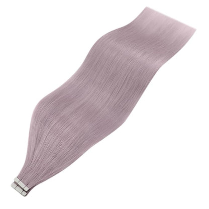 YoungSee Tape in Hair Extensions Human Hair Purple Hair Extensions Tape in Lavender Tape Remy Hair Extensions Human Hair 14In Light Purple Tape in Hair Extensions Colored Highlight 25g 10pcs