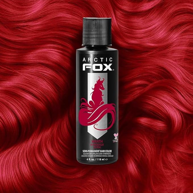 Arctic Fox Semi-Permanent Hair Dye, Vegan & Cruelty-Free, Ammonia-Free, Conditioning, Vibrant Red Color, WRATH, For All Hair Types, 4 Fl Oz (Pack of 2)