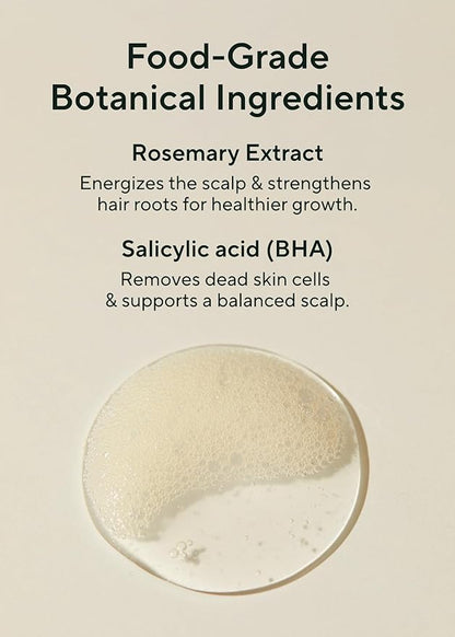 AROMATICA Rosemary Scalp Scaling Shampoo - Korean Hair Care with Thinning Hair Loss Natural Rosemary Essential Oil for Women - Vegan Hair Growth - Free from Sulfate, Silicone, and Paraben (13.53 oz)