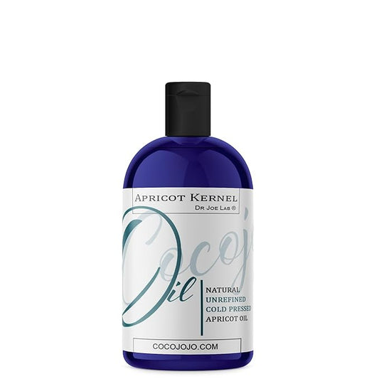 Dr Joe Lab Apricot Kernel Oil - Cold Pressed Pure Natural Moisturizing for Hair and Skin (8 oz)