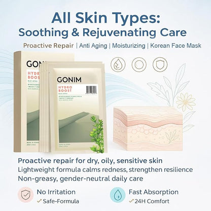 Face Mask Korean Skin Care with Hyaluronic Acid & Collagen Activation- Face Masks Skincare Hydration, Anti Aging & Moisturizing Sheet Mask for All Skin Korean Face Mask 30ml x15 Sheets