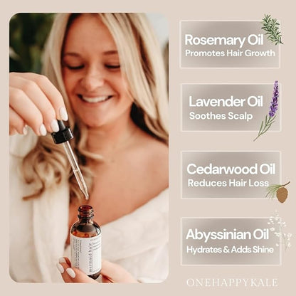 Mermaid Hair Growth & Repair Oil – Scalp Treatment for Thinning Strands, Boosts Regrowth & Restores Strength with Rosemary Oil – Lightweight Nourishing Formula All Hair Type, 2oz