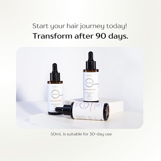 WIGI Hair Serum - Fast Absorbing, Water Based, Herbal Infused, Lightweight & Non Greasy Formula for Thicker, Fuller Hair - Scalp & Hair Scalp Serum for Frizzy, Damaged Hair