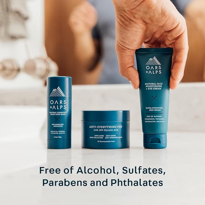 Oars + Alps Anti-Aging Face Moisturizer & Eye Cream, Hydrating Skincare with Shea Butter & Jojoba Oil, Lightweight, Non-Greasy, Vegan & Gluten Free, For Men & Women
