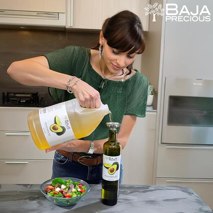 Baja Precious - Avocado Oil 100% Pure, 1 Gallon Jug, Food Grade Perfect for High Heat Cooking, Skincare, Hair Treatments, Soapmaking & More