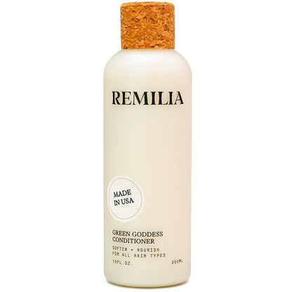 REMILIA Green Goddess Conditioner for Damaged Hair – With Avocado Oil, Coconut Oil, & Green Tea Extract – Detangling, Moisturizing, Vegan – Made in USA – 8.5 fl oz