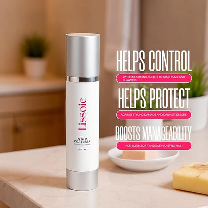 Hair Polymer Leave-In Treatment 4 fl oz – Keratin + Collagen + Ceramide NP/AP – Aloe & Argan Deep Hydration – 24 h Frizz Control – Heat Protectant Up to 450 °F – Paraben-Free, Cruelty-Free