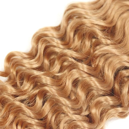 #27 Blonde Bundles Human Hair Water Wave Bundles 26 28 30 Inch Unprocessed Brazilian Virgin Hair Weave 3 Bundles 50 Grams Per Bundle Honey Blonde Human Hair Extensions