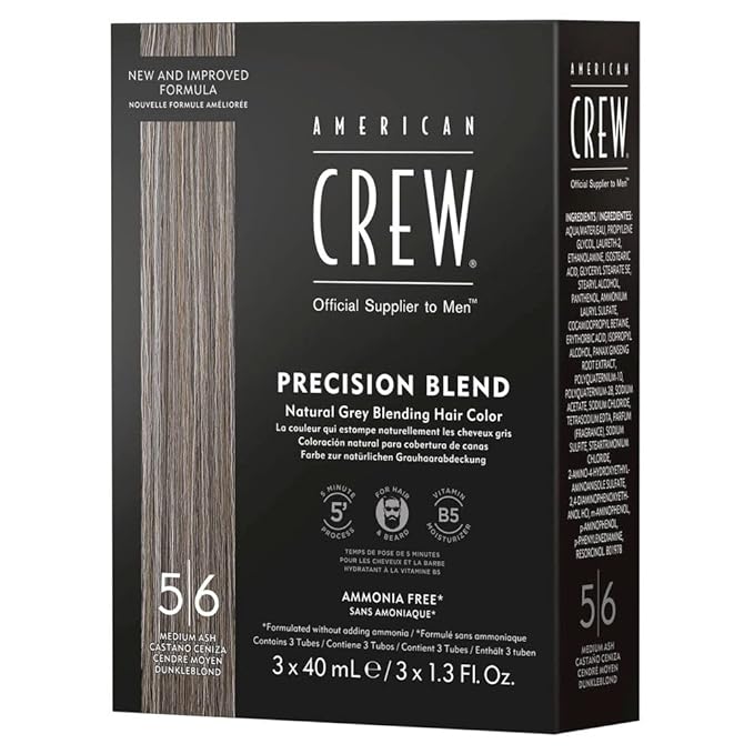 American Crew Men's Temporary Hair Color, Temporary Hair Dye, Natural Gray Coverage, Medium Ash, 1.35 Fl Oz