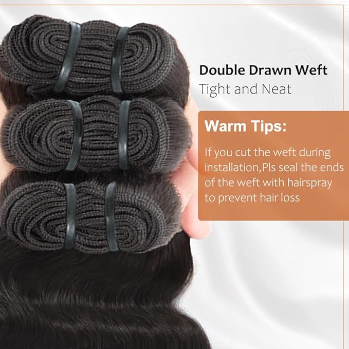 Raw Bundles Human Hair Body Wave Bundles, 10 Inch 16A Raw Hair Bundles Burmese Hair Bundles, 3 Years Service Life, Keep Texture Silky Soft Tangle-Free after Multiple Washes