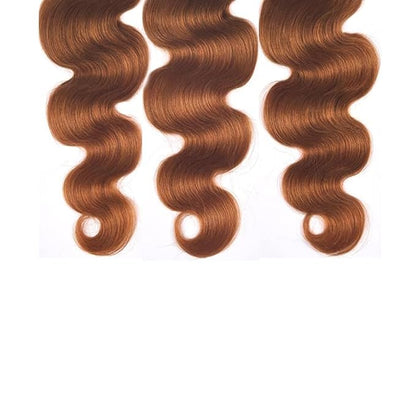 Brown Body Wave Bundles 30 32 34 Inch Color 30 Human Hair Bundles Unprocessed Brazilian Remy Hair Extensions 3 Bundles Hair Weave Silky Soft Light Brown Bundles Human Hair