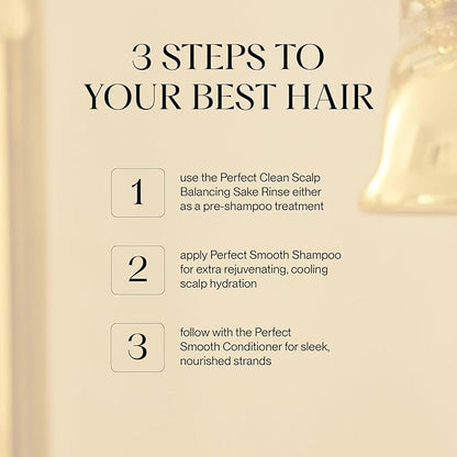 NatureLab.TOKYO Frizz-Free Hydration Limited Edition Set: Includes Smooth Shampoo, Conditioner & Scalp Sake Rinse – Hydrates & Tames Frizz, Balances Scalp Microbiome, Includes Furoshiki Wrap