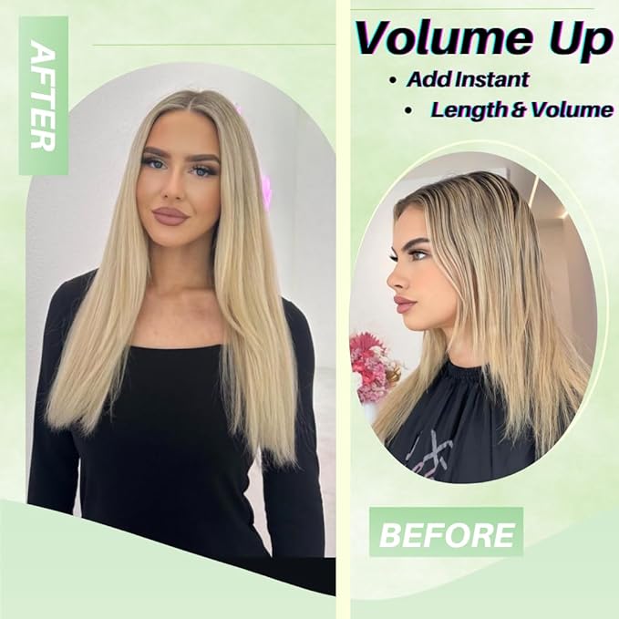 Blonde Tape in Hair Extensions Human Hair Invisible for Women Silky Straight Long Remy Human Hair Extensions Tape in 20 Inch 20PCS 50G