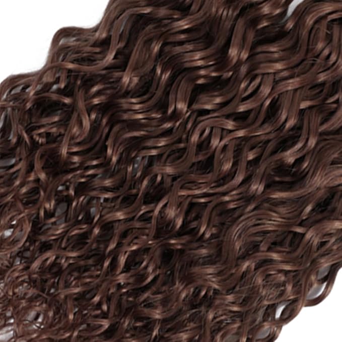 #4 Brown Bundles Human Hair Curly Bundles 22 24 Inch Human Hair Weave 2 Bundle 10A Unprocessed Brazilian Virgin Hair Chocolate Kinky Curly Bundle Human Hair Extensions