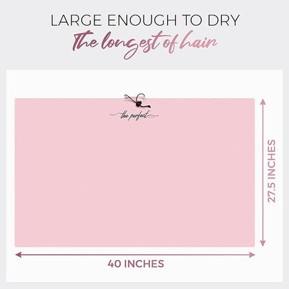 Microfiber Hair Towel Wrap for Women - Gift and Travel - Smooth like Silk - Curly, Wavy, Straight Hair Girls - Plopping Essential - Anti-Frizz, Fast Drying, Works Better than a Cotton T-Shirt